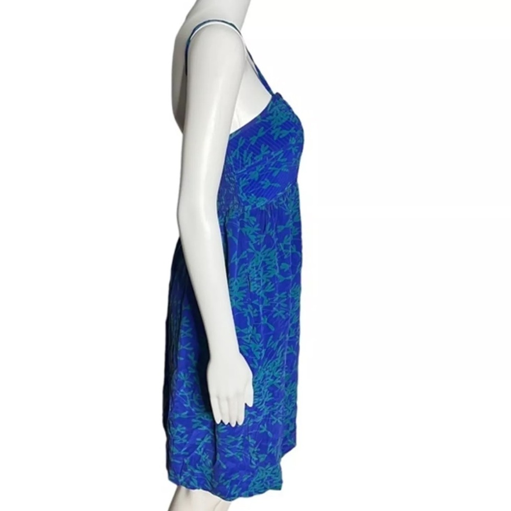 Anthropologie Maeve Blue Green Silk Dress - Picture 2 of 10